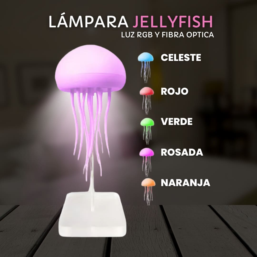 lampara jellyfish luz rgb fibra optica 1
